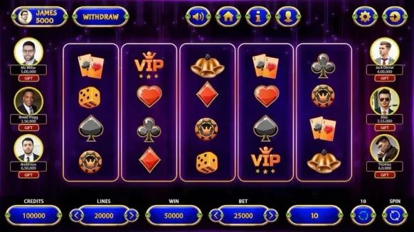 game play slot game interface screen